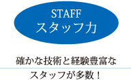 確かな技術と経験豊富なスタッフが多数！